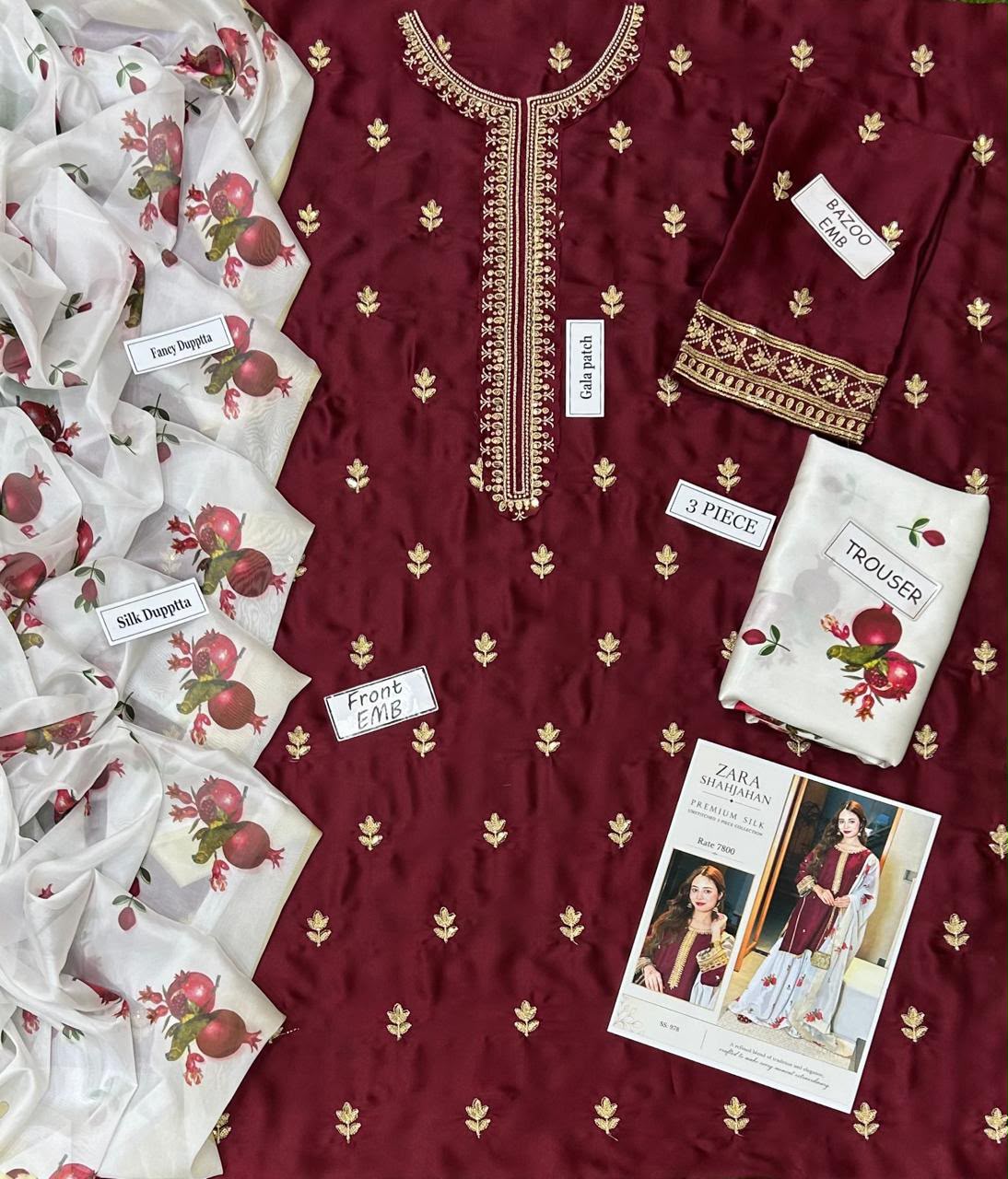 Zara Shahjahan – Unstitched 3 Piece Suit
