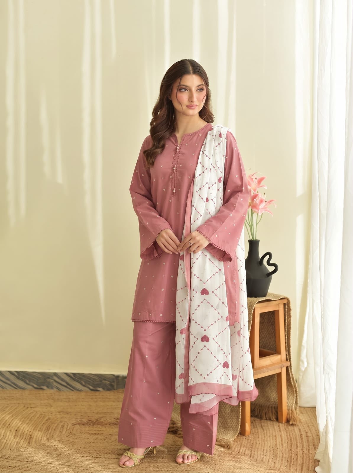 Faiza Faisal – 3PC Embroidered Dhanak Suit