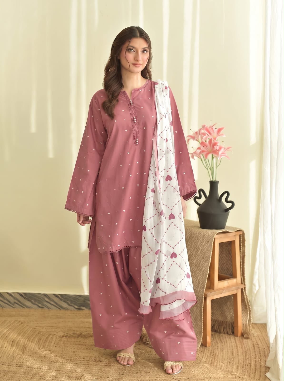 Faiza Faisal – 3PC Embroidered Dhanak Suit
