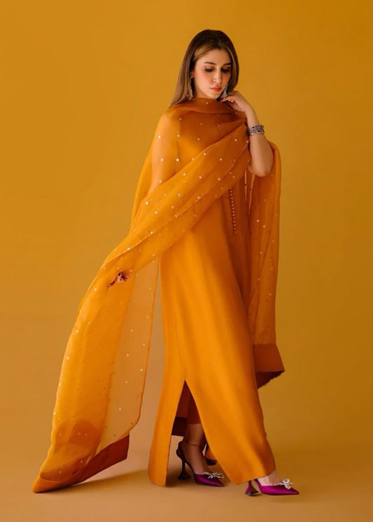 Mustard Orange 3 Piece Suit with Dupatta