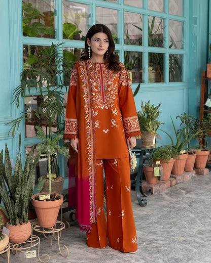 BATIK | Dhanak 3PC Embroidered Unstitched Suit