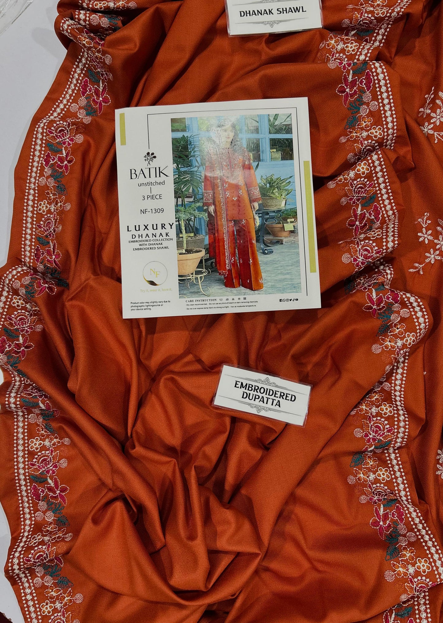 BATIK | Dhanak 3PC Embroidered Unstitched Suit