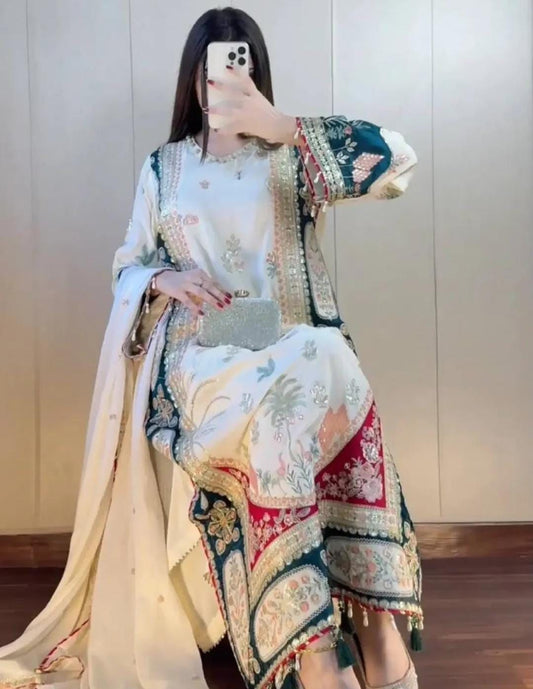 Ethnic | Silk 3PC Heavy Embroidered Suit