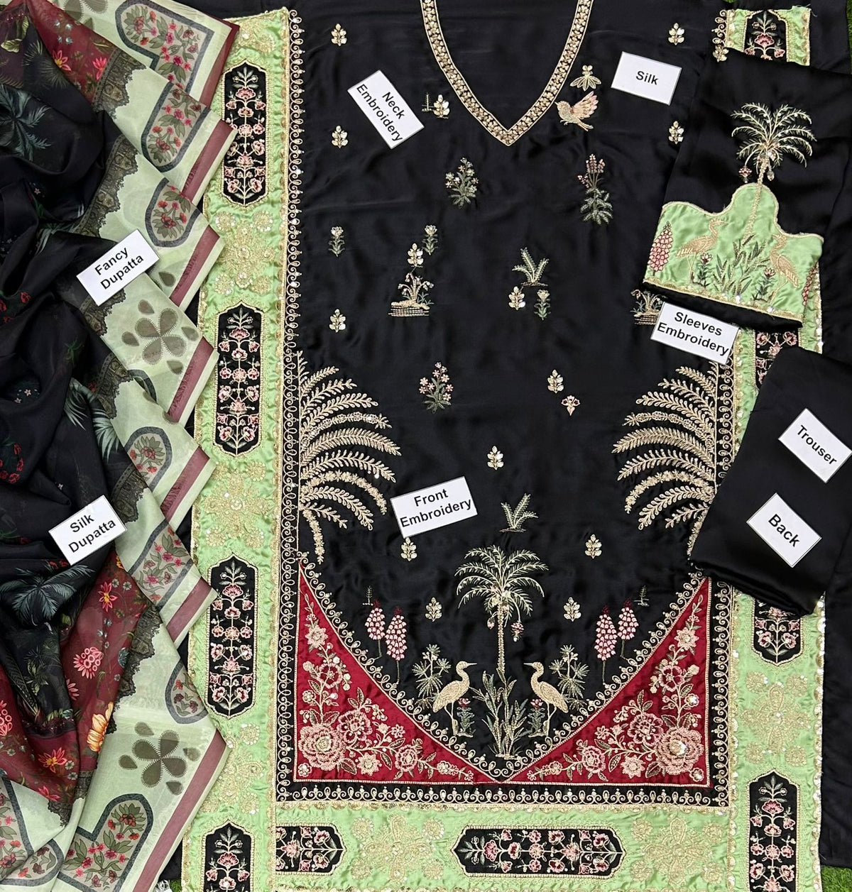 Ethnic | Silk 3PC Heavy Embroidered Suit