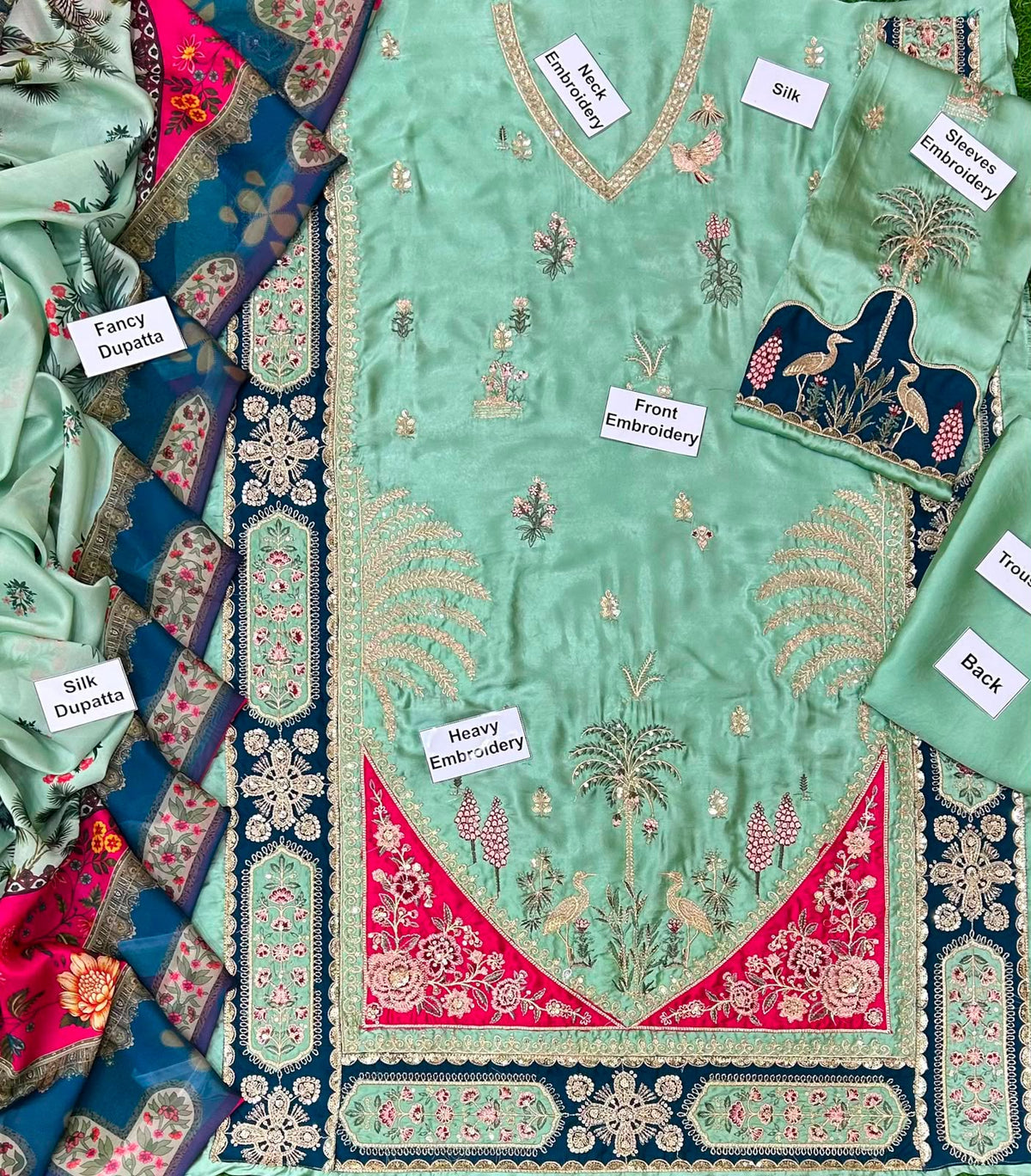 Ethnic | Silk 3PC Heavy Embroidered Suit