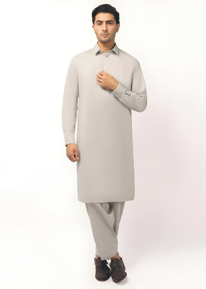 Gul Ahmed Silver Finish Cotton Men's Unstitched Suit