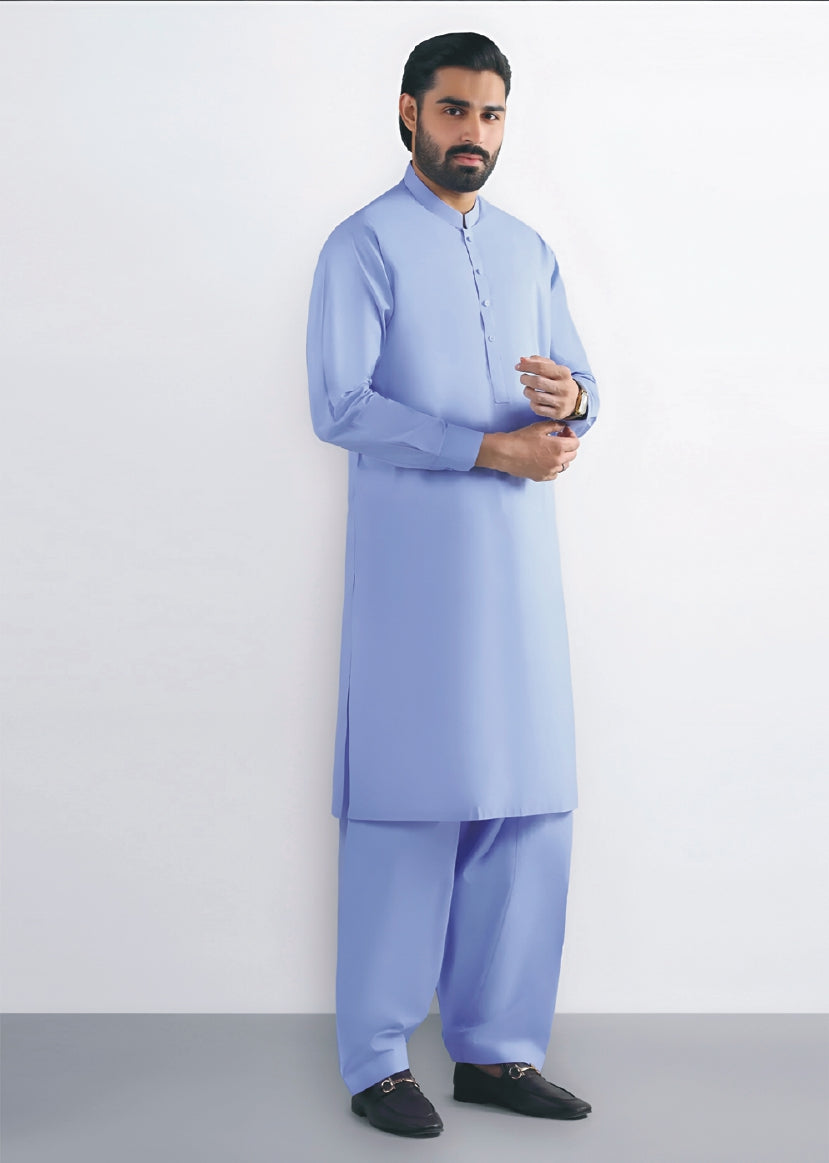 Gul Ahmed Silver Finish Cotton Men's Unstitched Suit