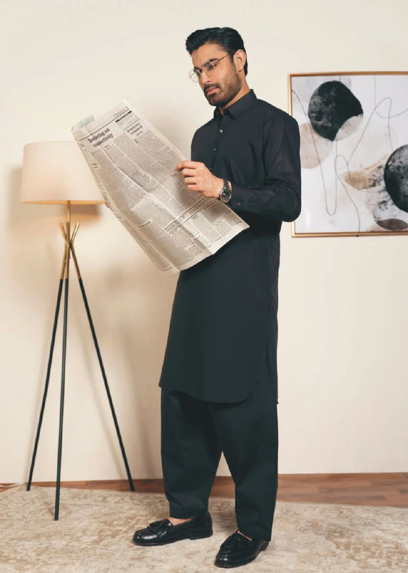 Gul Ahmed Silver Finish Cotton Men's Unstitched Suit