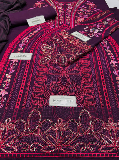 Maria B | Dhanak 3PC Heavy Embroidered Suit