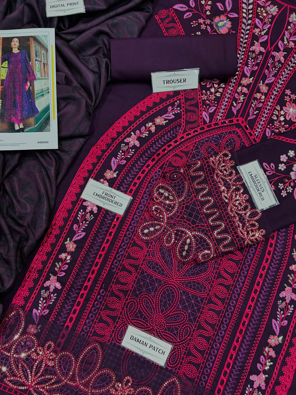 Maria B | Dhanak 3PC Heavy Embroidered Suit