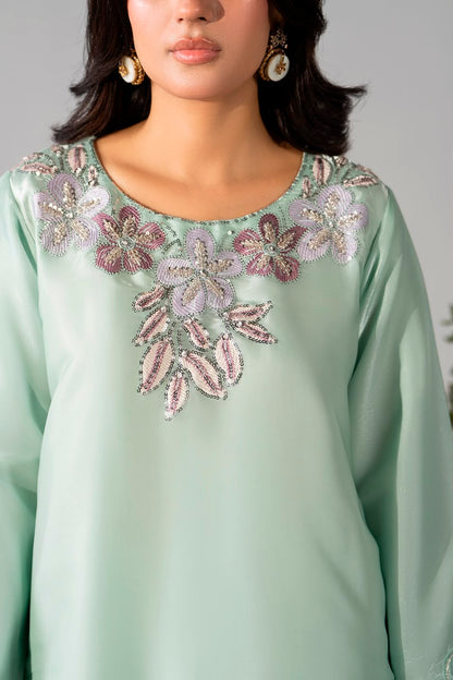 Sheesha Silk Luxury Pret 3PC Embroidered Suit with Sharara