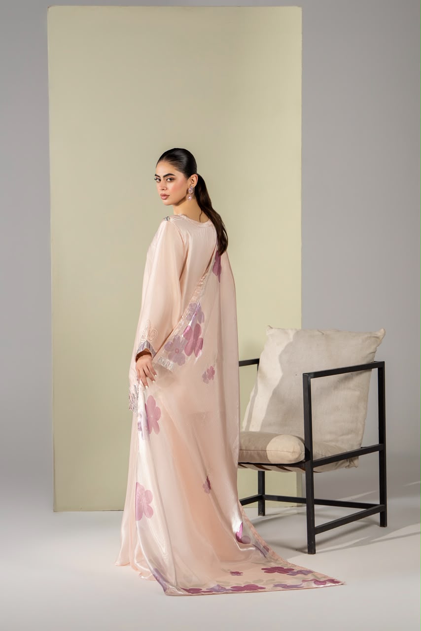 Sheesha Silk Luxury Pret 3PC Embroidered Suit with Sharara