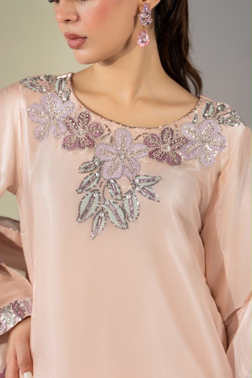 Sheesha Silk Luxury Pret 3PC Embroidered Suit with Sharara
