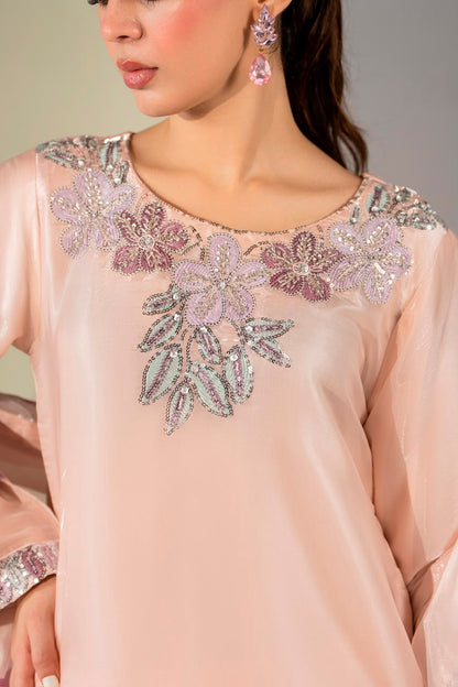 Sheesha Silk Luxury Pret 3PC Embroidered Suit with Sharara