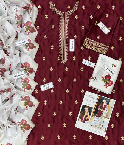 Zara Shahjahan – Unstitched 3 Piece Suit