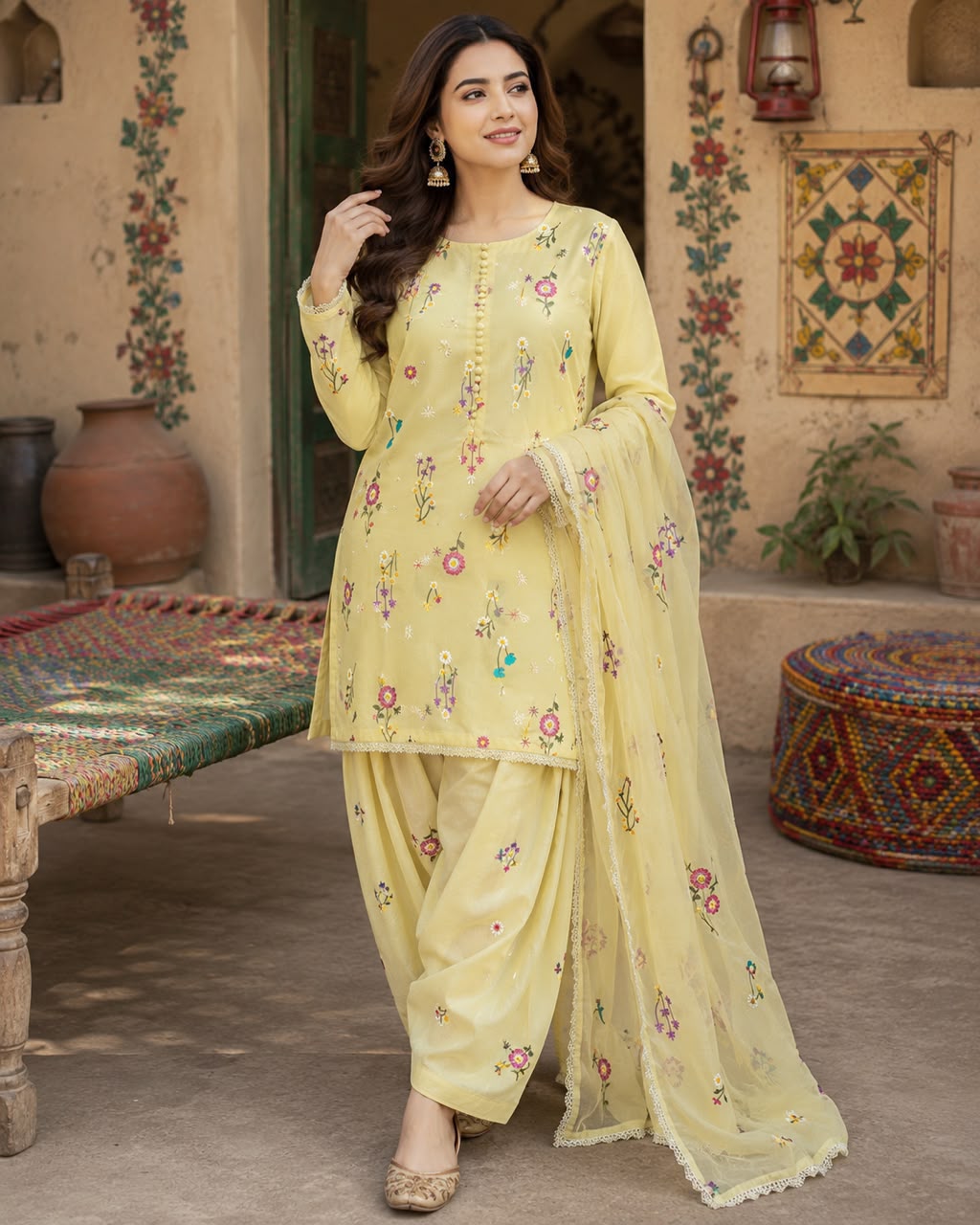 Aneelas – Unstitched 3 Piece Embroidered Suit