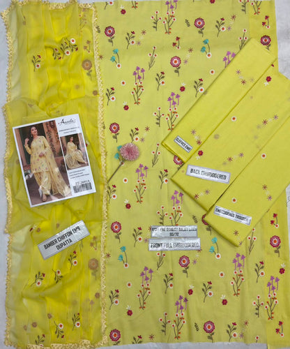 Aneelas – Unstitched 3 Piece Embroidered Suit