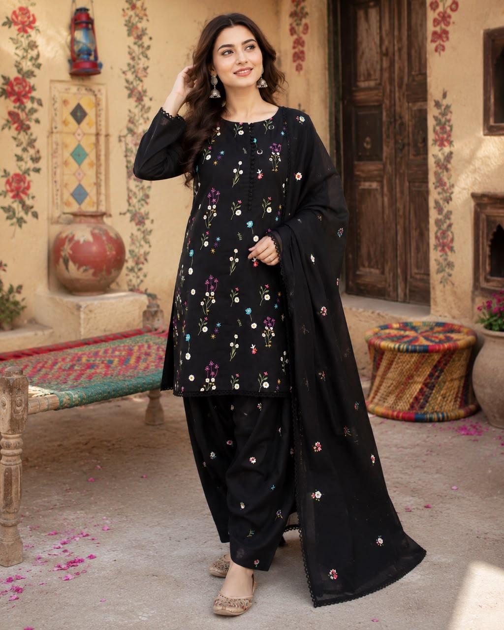 Aneelas – Unstitched 3 Piece Embroidered Suit