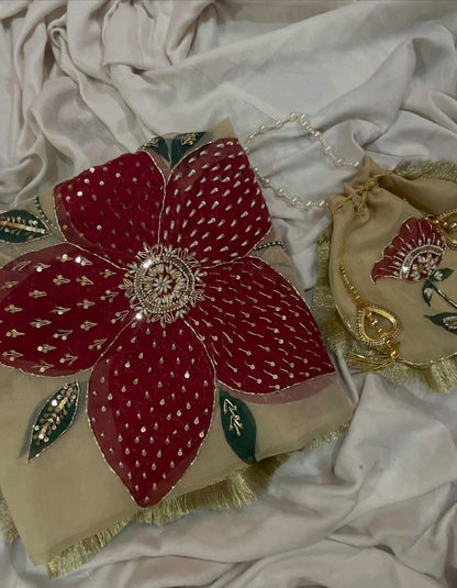Hand-Painted Floral Embellished Dupatta