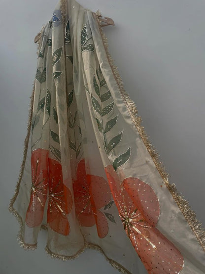 Hand-Painted Floral Dupatta