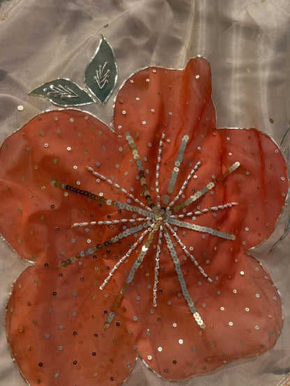 Hand-Painted Floral Dupatta