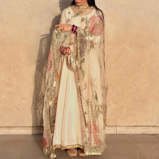 Anarkali Frock with Embellished Dupatta