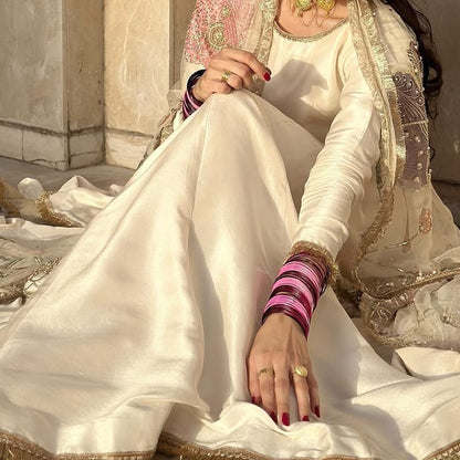 Anarkali Frock with Embellished Dupatta