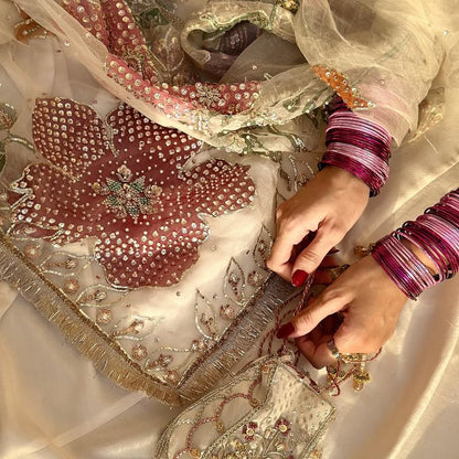 Anarkali Frock with Embellished Dupatta