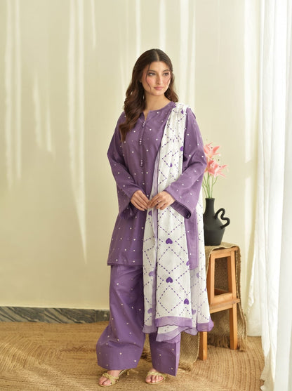 Faiza Faisal – 3PC Embroidered Dhanak Suit