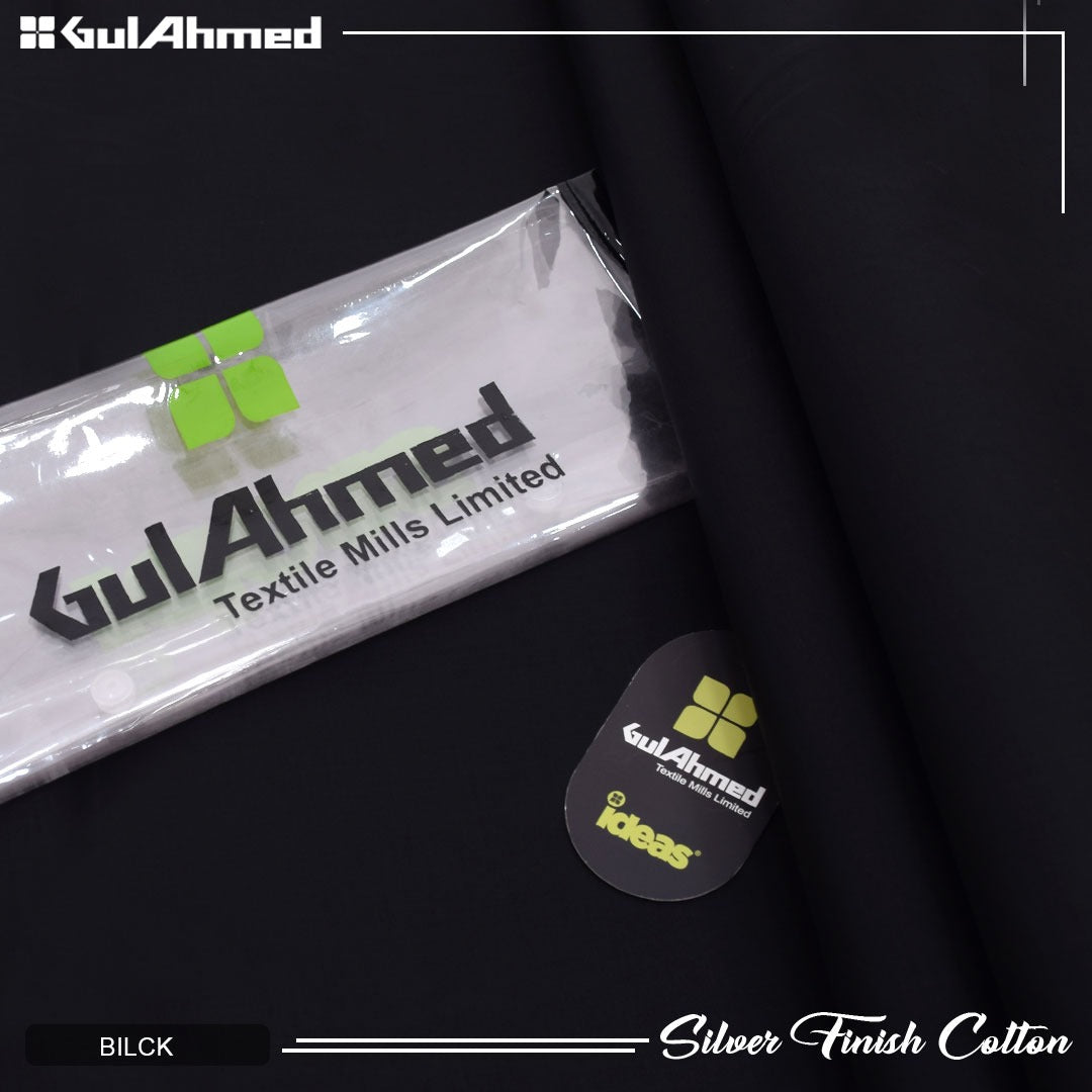 Gul Ahmed Silver Finish Cotton Men's Unstitched Suit