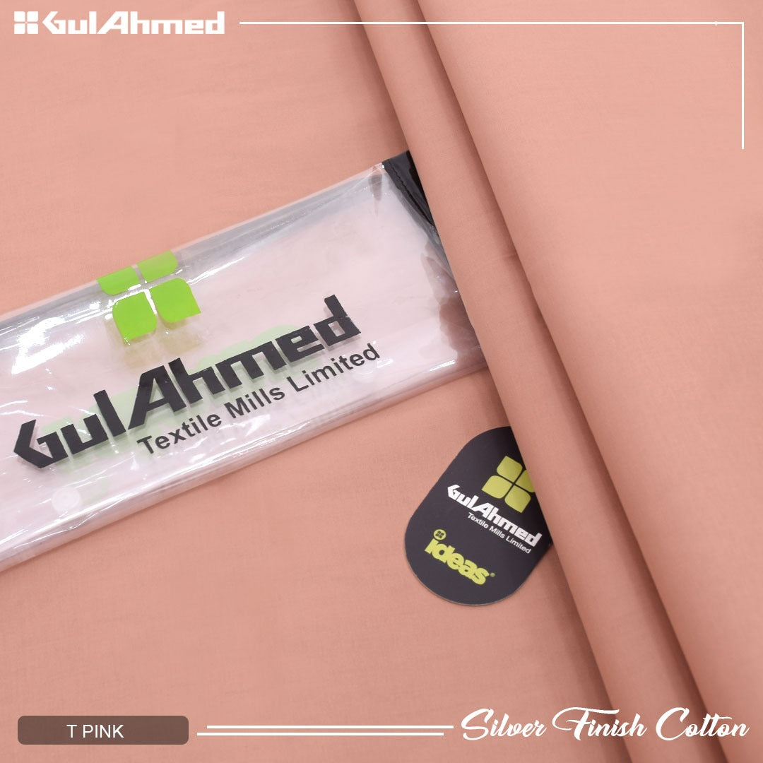Gul Ahmed Silver Finish Cotton Men's Unstitched Suit