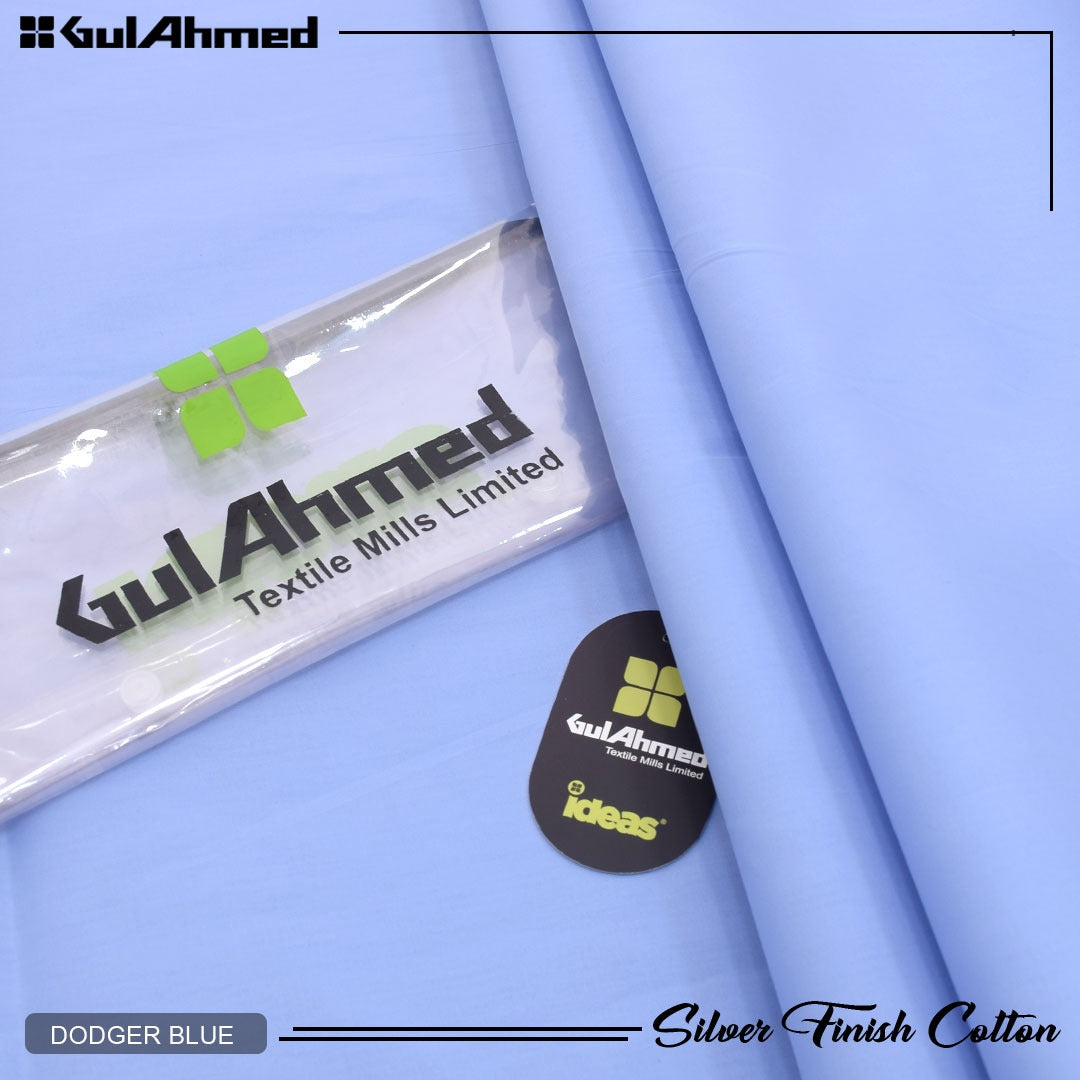 Gul Ahmed Silver Finish Cotton Men's Unstitched Suit