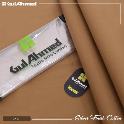 Gul Ahmed Silver Finish Cotton Men's Unstitched Suit