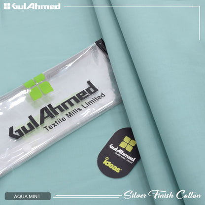 Gul Ahmed Silver Finish Cotton Men's Unstitched Suit