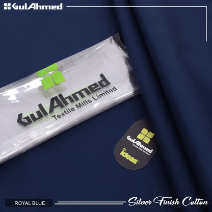 Gul Ahmed Silver Finish Cotton Men's Unstitched Suit