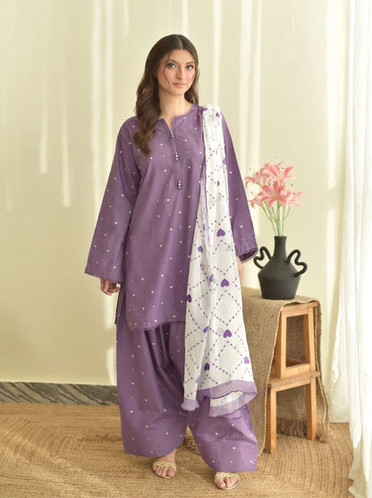 Faiza Faisal – 3PC Embroidered Dhanak Suit